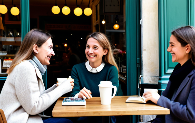 마이크로커뮤니티의 참여 장벽 극복하기 - Joining a Book Club**

A friendly woman in her 30s, fully clothed in a stylish yet modest Parisian c...