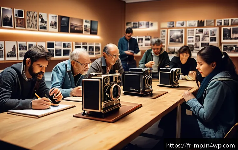 마이크로커뮤니티의 성장 가능성 평가하기 - A cozy, intimate digital community scene showing a small group of diverse adults gathered around a l...